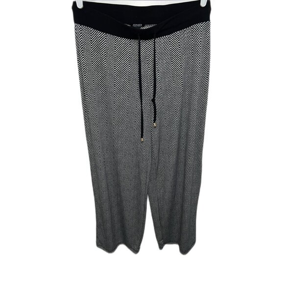 #995 Jones New York Herringbone Print Wide Leg Pajama Bottoms - Picture 1 of 2
